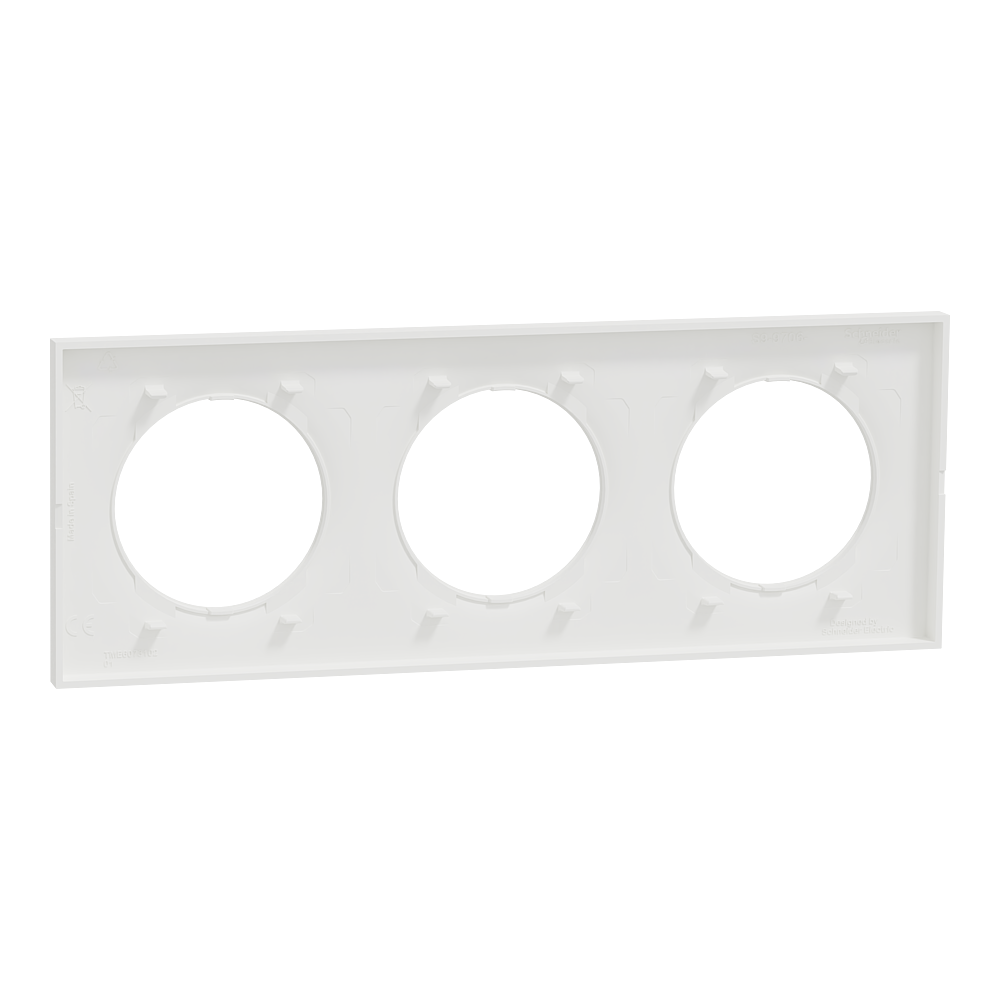 Odace Origine plaque 3 postes blanc
